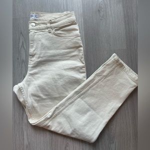 Mango Cream High Waist Mom Jeans